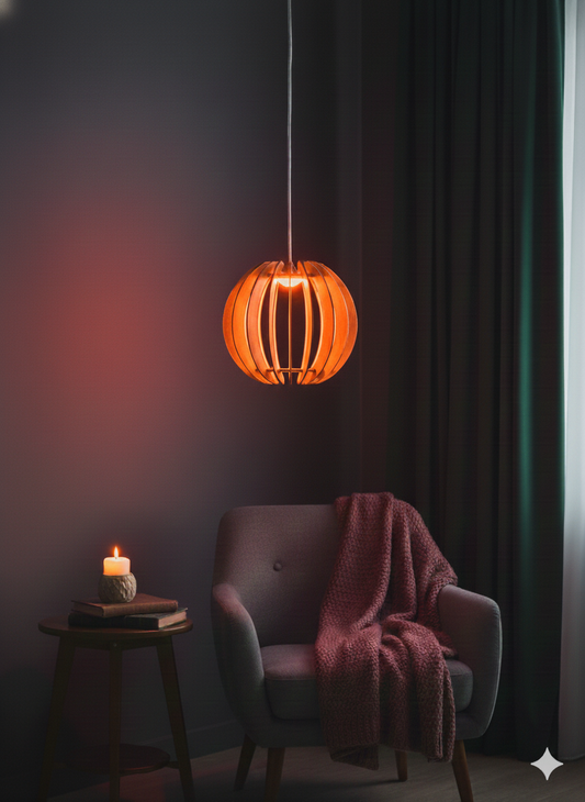 Modern Wooden Pendant Lamp Set – Warm Ambient Lighting