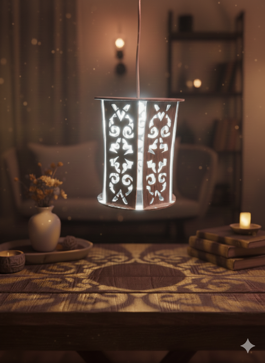 Wooden Decorative Lantern – Multi-Color LED Shadow Lamp for Home & Events