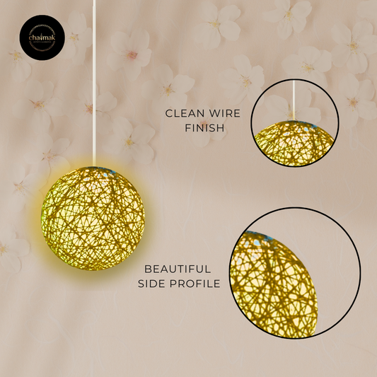 Handmade Yarn Hanging Lamp | Decorative Glow Lamp for Home Décor