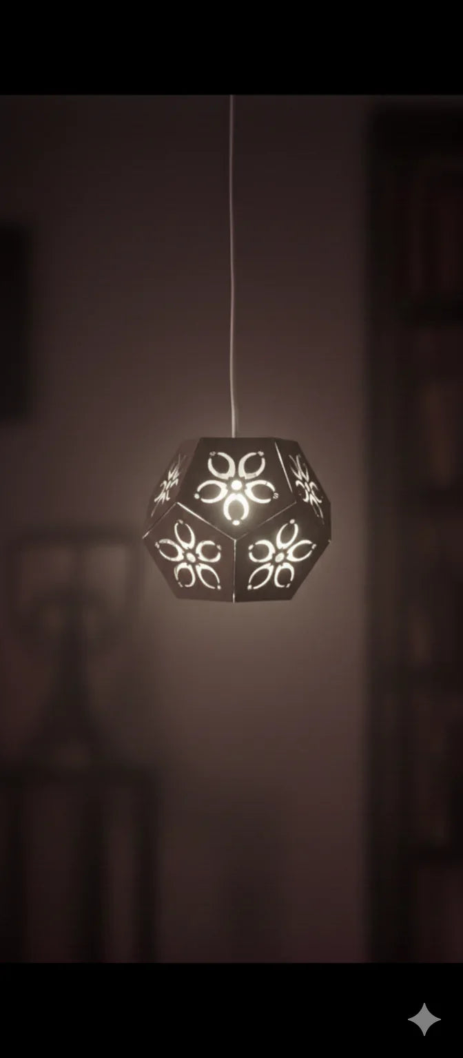 Rustic Wooden Hanging Lantern – Handmade Decor Chamak White Single Piece 