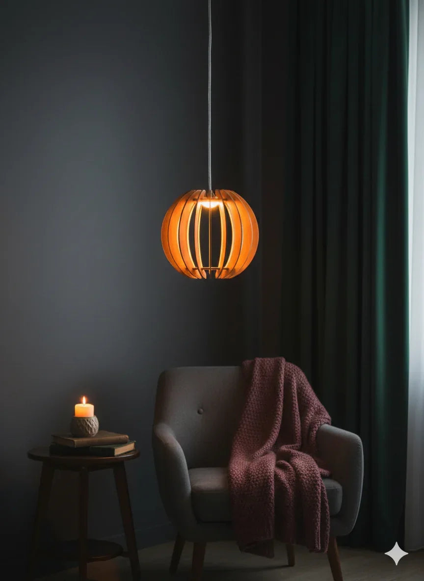 Modern Wooden Pendant Lamp Set – Warm Ambient Lighting My Store White Single piece 