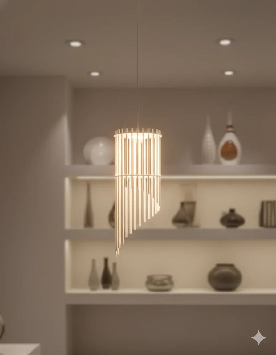 Modern Spiral Pendant Lamp – Stylish Ambient Lighting My Store White Single piece 