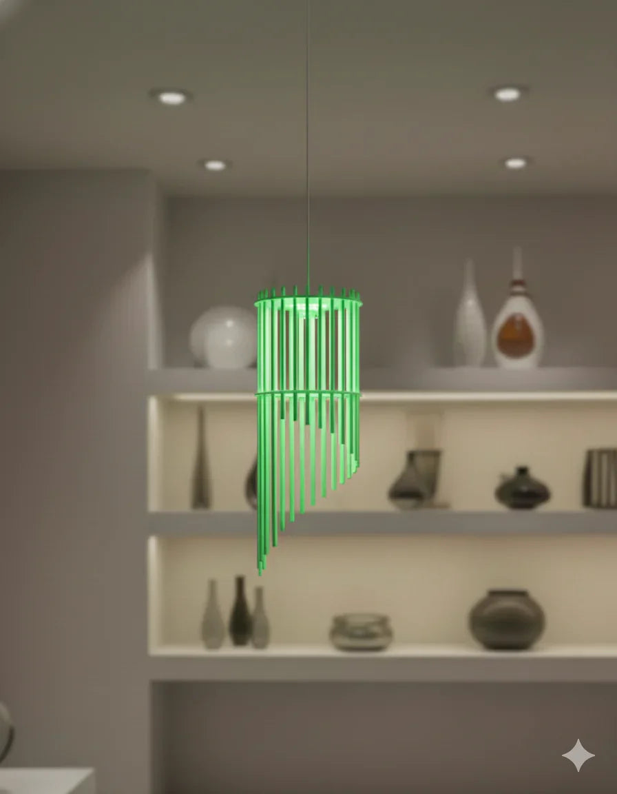 Modern Spiral Pendant Lamp – Stylish Ambient Lighting My Store Green Single piece 